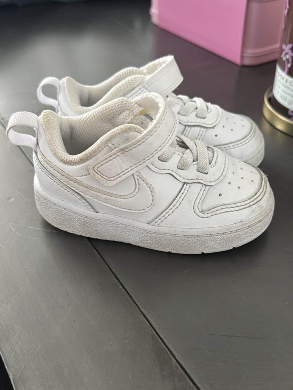 Nike Baby White Velcro & Lace-Look Sneaker